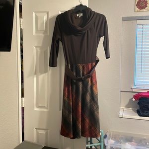 Brown belted dress
